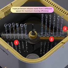 Spin Mop And Bucket System PRO W/Detachable Inner Bucket, Separates Clean And Dirty Water, Self Standing, Foldable Square Mop He - A - 查看 7