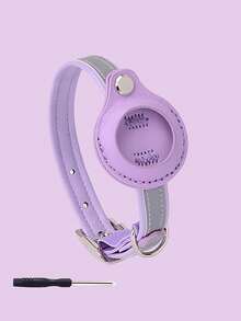 Cat Collar With AirTag Holder, Suitable For Cats Going Out For Walks And Traveling - Purple - View 7