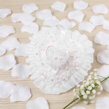 Wedding Ring Box Heart Shaped Rose Ring Holder Flower Ring Bearer For Wedding Proposal Ceremony Decorations - White - View 3