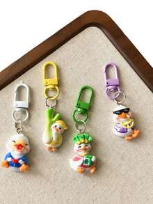 2/4/6pcs Cute Cartoon Rich Duck Keychains, Bring Happiness And Relieve Stress, Suitable For Backpack Decoration, Student Gifts, Thanksgiving, Mother's Day, Graduation, Beach, Back To School, Party Favors Gifts For Mother, Father, Graduation, And Teacher - Multicolor - View 6