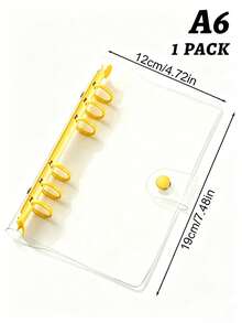 A6 genomskinligt lösbladsblock med klistermärken, klistermärken, förvaringslåda med 3D-klistermärken, anteckningsblock i PVC med 6 hål, gör-det-själv-dagbok - flerfärgad - Visa 18