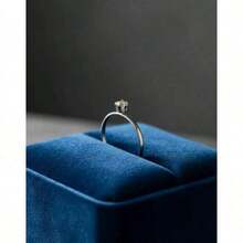 Stainless Steel Ring In Silver Solitaire With Colored Zirconia Stone, 4mm, For Graduation Or Debutante Parties. - Orange - View 2