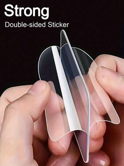 10/20/50pcs Pack Transparent Heavy Duty Double-Sided Tape, Nano No-Residue Clear Adhesive Tape. Suitable For Tool Organization, Space Saving, No Drilling Or Nails Required, Applicable To Plastic, Glass, Metal, Stone And Drywall Surfaces.