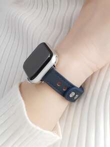 1条纤薄表带，兼容 42mm、38mm、40mm、41mm、44mm、45mm、46mm、49mm，时尚智能手表替换表带，适用于Series Ultra2、Ultra SE2、SE 11、10、9、8、7、6、5、4、3、2、1，女士款，可作为学生返校礼物 - 藏蓝色 - 查看 8