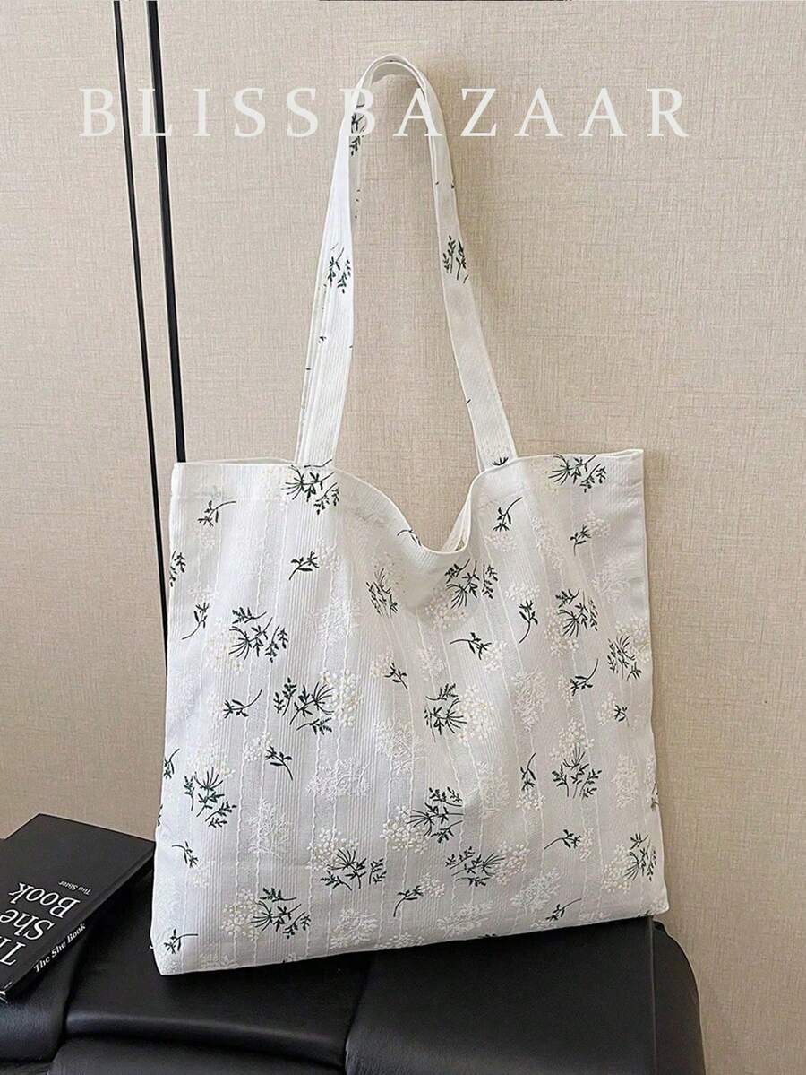 Floral Pattern Fashion Tote Bag, Spring/Summer