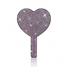 Sparkling Crystal Handheld Makeup Mirror, Shiny Crystal Heart-Shaped Handle Mirror, No Power Needed, Compact And Portable Mirror Suitable For Makeup Touch-Ups On-The-Go - Multicolor - View 13