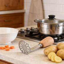 1/2pcs Stainless Steel Potato Masher And Wavy Cutter Set, With Non-Slip Handle, Multifunctional Kitchen Tool For French Fries And Mashed Potatoes - Multicolor - View 10