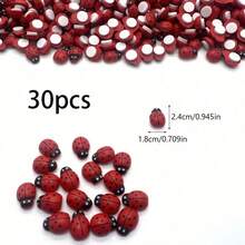 100pcs Ladybug Decorations, 3D Resin Ladybug Stickers, Cute Red Insect Decals Suitable For DIY Crafts, Sticker Albums, Nail Art, Home Decor - Big Red Beetle - View 9