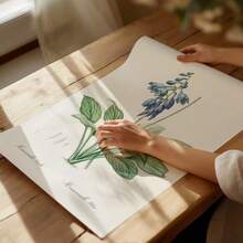 6幅复古植物花卉帆布墙画，紫色蓝色花卉插画，复古植物美学装饰，适用于客厅、卧室、浴室，农舍波西米亚风家居装饰，无框 - 822 - 查看 9