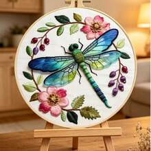 Handmade Embroidery Kit, Forest Series Insect Dragonfly & Ladybug, Beginner Friendly, Cozy Home Decor Wall Hanging Or Ornament, Gift - Multicolor - View 6