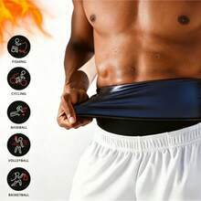 1PC 2026 New Summer Waist Trainer Belt For Men, Sweat Enhancing Waist Trimmer, Fat Burning Sweat Belt, Sauna Effect Waist Shaper, Sweat Resistant PU Belt For Outdoor Running, Cycling & Fitness Workout - Multicolor - View 1