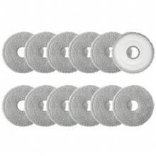 12pcs Replacement Wet Mop Pads For L10/L10s Ultra/L20 Ultra Complete/L40/L50/X30/X40/X50 Robot Vacuum, Compatible With Xiaomi X20 Pro/Max, Washable And Reusable Microfiber Mop Pads - 12pcs - View 2