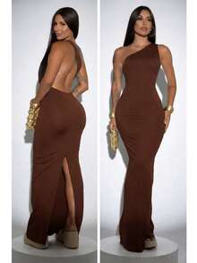 Women's Dress, Long Dress, Women's Long Dress, Polyamide Dress, Polyamide Long Dress, One-Size Dress, Size 36 Dress, Size 38 Dress, Size 40 Dress, Size 42 Dress, Dress Fits Sizes 36 To 42, One-Shoulder Dress, One-Shoulder Dress, Long One-Shoulder Dress, Long One-Shoulder Dress, Fitted Dress, Tight Dress, Body-Hugging Dress, Shaping Dress, Stretchy Dress, Comfortable Dress, Soft Dress, Non-Transparent Dress, Elegant Dress, Formal Dress, Party Dress, Evening Dress, Club Dress, Event Dress, Graduation Dress, Wedding Guest Dress, Simple Bridesmaid Dress, Dinner Dress, Special Occasion Dress, Casual Chic Dress, Minimalist Dress, Modern Dress, Sophisticated Dress, Elegant Women's Dress, Women's Party Dress, Women's Evening Dress, Women's Formal Dress, Elegant Long Women's Dress, Long Women's Dress, Long Women's Evening Dress, Long Women's Formal Dress, Fitted Women's Dress, Tight Women's Dress - 鏽棕色 - 查看 1