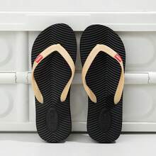 Chanclas para hombres, de alta gama, antideslizantes, resistentes a los olores, duraderas, sandalias tipo chancla casuales, con suela de goma gruesa para exteriores y playa - Negro - Ver 3