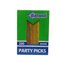 Diamond Round Colored Party Toothpicks - As Pic - View 1