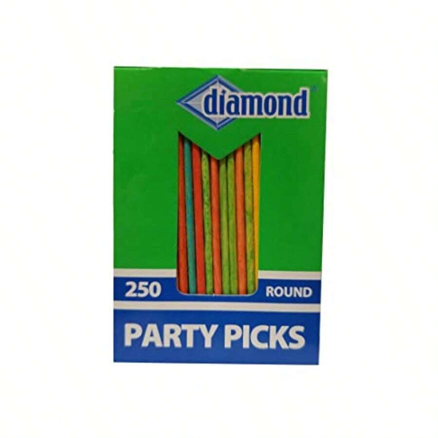 Diamond Round Colored Party Toothpicks - As Pic - View 1
