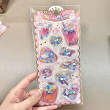 Y2K Cute Cartoon 3D Liquid Sand Stickers, Sparkle Glitter Shaker Decals, Aesthetic Kawaii Stickers For Laptop, Water Bottle, Scrapbook - Color - View 6