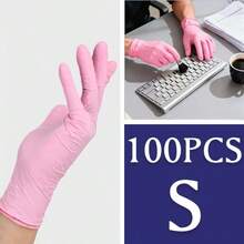 10/20/50/100pcs Powder-Free Latex-Free Pink Nitrile Gloves, Suitable For Kitchen Cleaning, Beauty, Sofa, Outdoor Camping, Etc. (Hot Selling 10, 20, 50, 100 Pcs Pack) - Baby Pink - View 8
