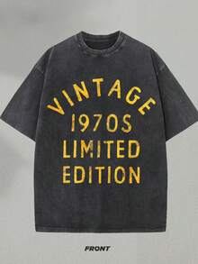 Mens Vintage 1970s Limited Edition T Shirt Funny Cool 1970 Theme Classic Tee For Guys Mens Funny T Shirts Cool Vintage Fashion T-Shirt Gift Classic Menswear Funny Vintage Short Sleeve Novelty Tees, Perfect For Outdoor, Sports, Daily, Party, Y2K, Old Rock & Grunge – Great Gift For Boyfriend,Unisex T Shirt ,Men Shirt,Women T Shirt - 黑色 - 查看 1