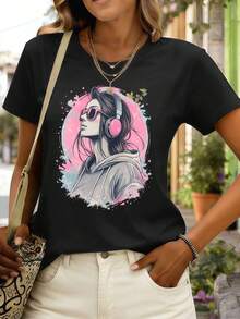 Women T-Shirts - Black - View 1