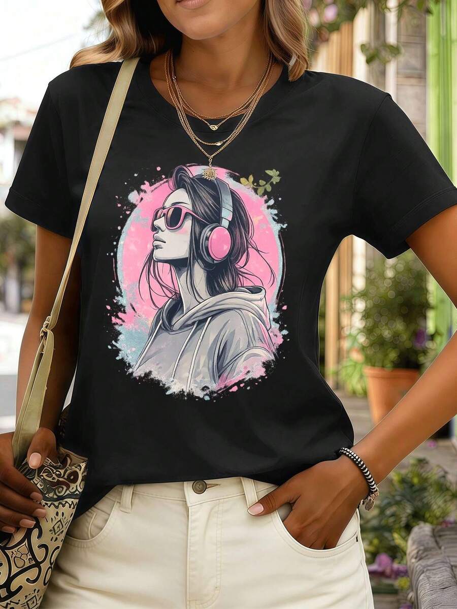 Women T-Shirts - Black - View 1