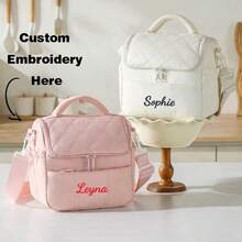 Personalized Large Capacity Insulated Lunch Bag, Bento Tote With Shoulder Strap And HandlePortable Thermal Bento Tote, Lunch Box, Back To School - Multicolor - View 1