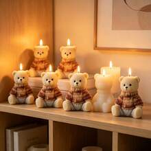 1/2pcs Mini Sweater Bear Silicone Candle Mold, Reusable Silicone Resin Casting Molds For DIY Scented Candles, Handmade Soap, Plaster, Aromatherapy Wax, Epoxy Resin Art, Home Decor, Valentine's Day, Baby Shower, Birthday Party Favors, Craft Supplies - Bear - View 9