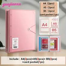 1件 A4/B5/A5 活頁文件夾，透明保護套適用於收據與紙張，防水收納袋，時尚文件儲存，居家防丟活頁夾，證書與帳單歸檔，適合居家、辦公室與桌面文件整理 - 活頁夾 - 查看 11