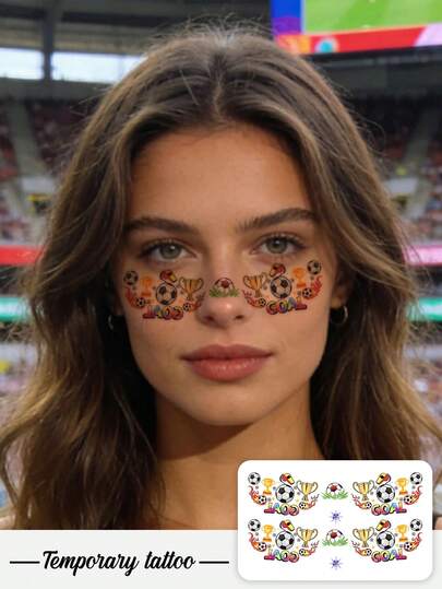 Hình xăm dán tạm thời này có phối màu cam và đen rực rỡ với chủ đề bóng đá. Giấy không thấm nước, chống mồ hôi, có thể giặt và không phản chiếu ánh sáng. Thích hợp cho hình xăm trên cánh tay và vai, thiết kế chân thực lý tưởng cho những người yêu thích thời trang và có thể giữ được từ 3 đến 5 ngày.