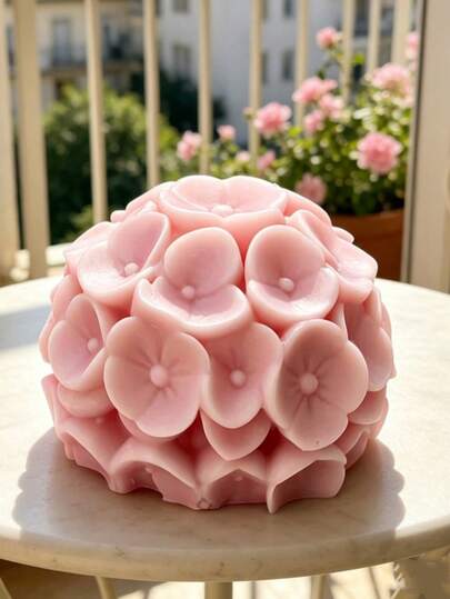 3D绣球花香氛蜡烛硅胶模具 DIY绣球花香氛石膏扩香石家居装饰模具，适用于石膏、树脂、蜡烛制作、装饰配件