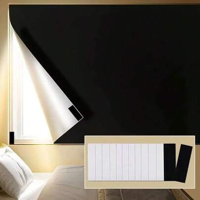 Cortinas opacas al 100% para dormitorio, persianas portátiles DIY para ventanas sin taladro, persianas opacas para viajes, dormitorio y sala de medios