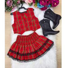 Miss Cherry Melilyssa Red Checkered Junino Set - Red - View 4