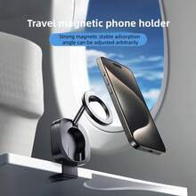 360° Rotating Magnetic Phone Holder, MagSafe High-Speed Iron Rack, Portable Foldable Multi-Function Clip - Black - View 2