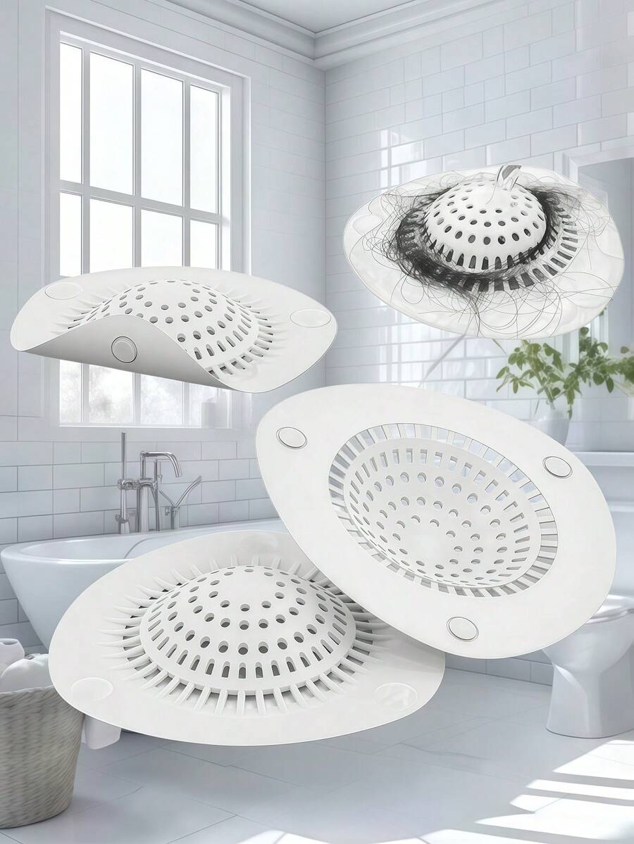 1 cái nút chặn thoát nước bằng silicon màu trắng cho vòi sen, giúp lọc tóc và ngăn tắc nghẽn, đảm bảo dòng chảy nước hiệu quả, trọng lượng nhẹ, bảo vệ đường thoát nước nhà tắm. - Nhiều màu - Xem 1