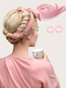 Faixa de Cabelo Ondulado Sem Calor, Scrunchie Ondulado Sem Calor, Faixa de Cabelo Ondulado para Dormir, Ferramenta de Estilo de Ondulação Natural Suave DIY, Ferro de Ondular, Ondulação Sem Calor, Ferro de Ondular, Produtos e Acessórios de Beleza para Salão de Cabelos - Azul bebê - Visão 10