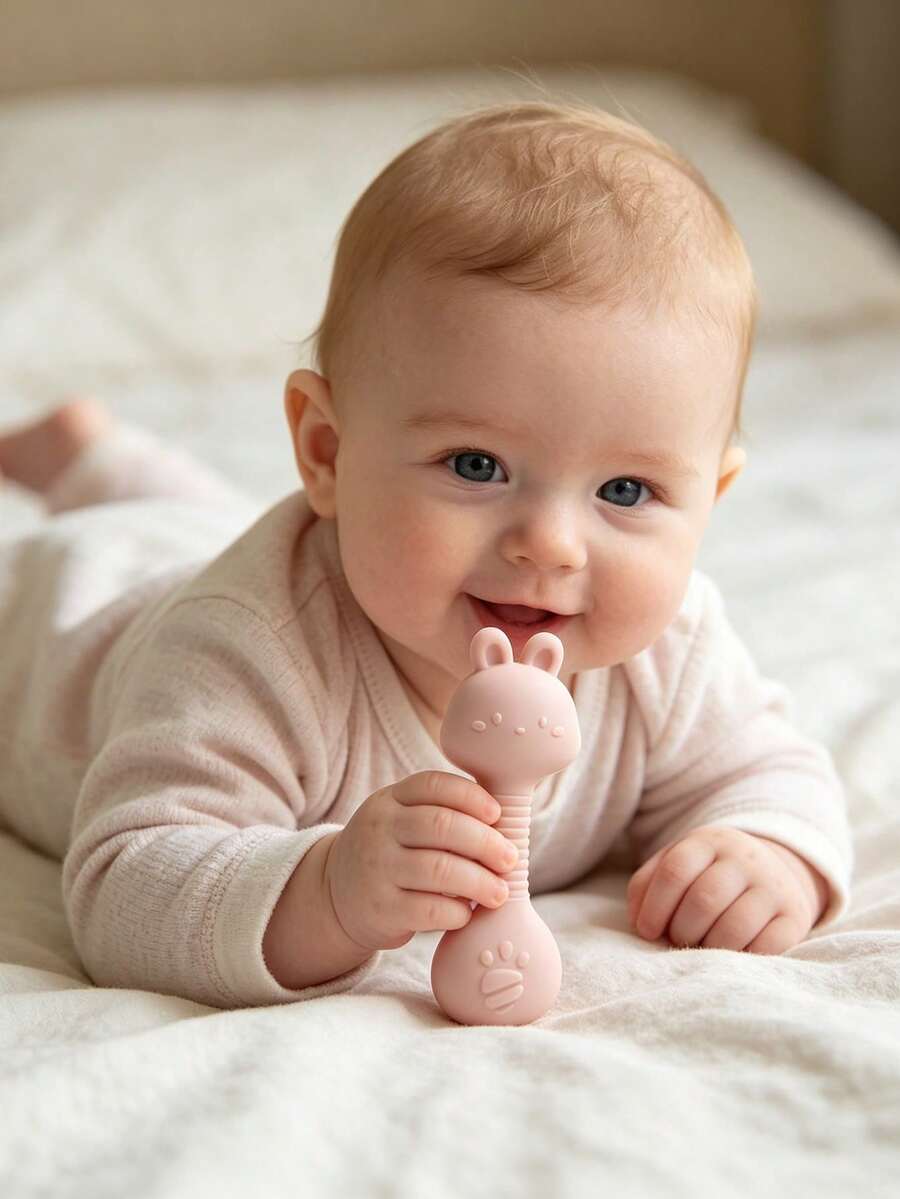 1 buah Mainan Kerincingan Bayi Silikon, Mainan Sensorik untuk Bayi yang Sedang Tumbuh Gigi, Mainan Kerincingan Hewan untuk Melatih Genggaman Balita, Hadiah Ulang Tahun Pertama untuk Bayi Baru Lahir - MultiWarna - View 1