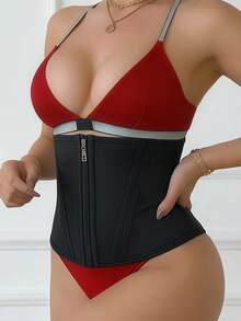 ANNA Women's Underbust Latex Sport Girdle Waist Trainer Corsets  Body Shaper,Exercise To Burn Fat, Body Shaping, Shapewear For Parties And Banquets - 黑色 - 查看 4