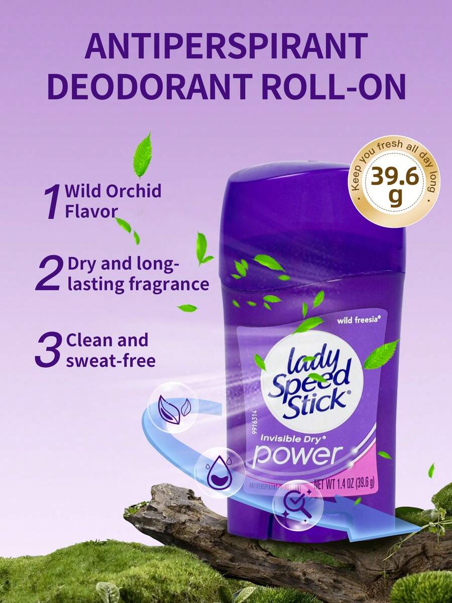Lady Speed Stick 1 支 39.6g 野生小蒼蘭香調止汗除臭棒,全天汗水與異味控制,清新優雅小蒼蘭香氛,溫和配方適合女性,滑順質地適用於腋下日常護理 - 39.6g 野生小蒼蘭 - 查看 1