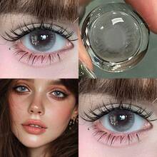 FRESH LADY 1 Paio di Lenti a Contatto Cosmetiche Freshlady, Diametro 14,20 mm, Uso Annuale, Colore Grigio, Lenti a Contatto Circolari Naturali Stile Misto, Trucco per Occhi, Adatte per Lavoro, Scuola, Uso Quotidiano, Feste, Regalo per Amici - 0 - Visualizzare 4