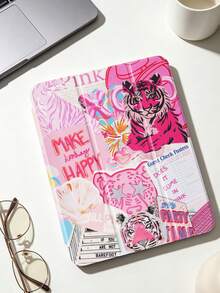 1 chiếc ốp lưng máy tính bảng họa tiết da báo hồng, vẽ tay, tương thích với iPad Mini4/Mini5/Mini6/Mini7/Air/Air2/9.7/10.2/10.5/Air4/Air5/10.9/Pro 11-Inch/Thế hệ thứ 10/ Air 11-In.(M2)-2024/ Pro11-In.(M4)-2024/Air 11-Inch (M3) 2025/ (A16) 11 Inch Thế hệ thứ 11 2025/ Air 8(M4)2026(11-Inch), Galaxy Tab A8 10.5 Inch 2022. Tính năng: Không kèm bút, Khe cắm bút tích hợp, Chân đế gập 3, Bảo vệ cạnh mềm TPU, Chế độ ngủ/thức từ tính, Thiết kế tối giản/sáng tạo/vui nhộn/cá nhân hóa, Ốp lưng máy tính bảng gập 3 có khe cắm bút. - Nhiều màu - Xem 1