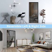 1 Set Magnetic Screen Door, Reversible Left/Right Opening, Retractable Magnetic Closure, Mesh Curtain To Prevent Insects, Fits Door Size 39 X 82 Inches/36 X 82 Inches - 1 Item - View 9