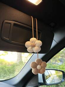 五瓣花汽车装饰挂件，布艺多功能配件，可爱3D汽车内饰装饰 - A - 查看 7