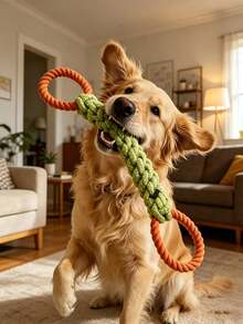Jouet à mâcher durable pour grands chiens, grand jouet noué, jouet à mâcher interactif convenant aux petits, moyens et grands chiens, cadeau de la Saint-Valentin pour animaux de compagnie, jouet à mâcher durable pour le nettoyage des dents et le jeu de tir à la corde - Multicolore - Voir 8