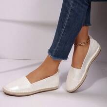 Women's Chic Espadrille Flats – Slip On Casual Vacation Walking Shoes - trắng - Xem 4