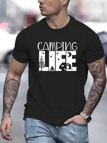 Men's Versatile-Shirt High-End Fashion Casual Printed Short Sleeve  Top Tee Shirts Western Men Clothes Camisas Para Hombre Graphic Tees Women Clothes Summer Tops Summer Clothes Graphic Tees - 黑色 - 查看 6