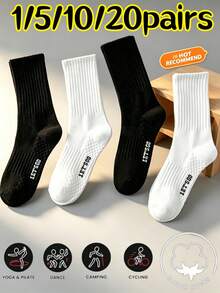 20-Pair Pack Of Unisex Solid Color Ankle Socks, Soft And Comfortable - Multicolor - View 12