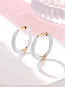 2 chiếc khuyên tai tròn bằng thép không gỉ nhiều màu sắc, khuyên tai tròn tráng men tối giản cá nhân hóa, khuyên tai nhỏ nhắn đa năng, quà tặng cho Ngày Valentine, Sinh nhật, họp mặt bạn bè. - Hoa tai - Xem 11