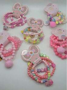 KIT 20 PECA pulseiras micanga para Crianças /Conjunto Infantil varias pingente Coloridos - Multicolorido - Visão 2