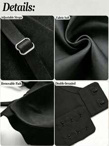 Women's Seamless Lift-Up Bra, Invisible Bra, Removable Pads - Black - View 9
