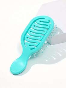 1pc Mini Track Design Compact Hair Brush, Portable Pocket Hollow Hairbrush, Wet/Dry Plastic Comb, Daily Outdoor Travel, Hairbrush, Comb, Hair Styling Tool, Hairdressing Product, Y2K Style - Multicolor - View 4